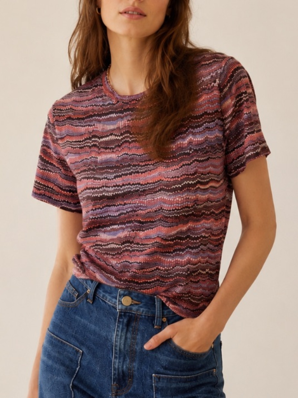 Ulla Johnson Estelle Cotton Size Medium T-Shirt – Purple Sapphire